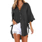 🎉Happy New Year! 50% OFF 🛍️Women's Loose Fit Tie Asymmetrical Shirt