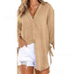 🎉Happy New Year! 50% OFF 🛍️Women's Loose Fit Tie Asymmetrical Shirt