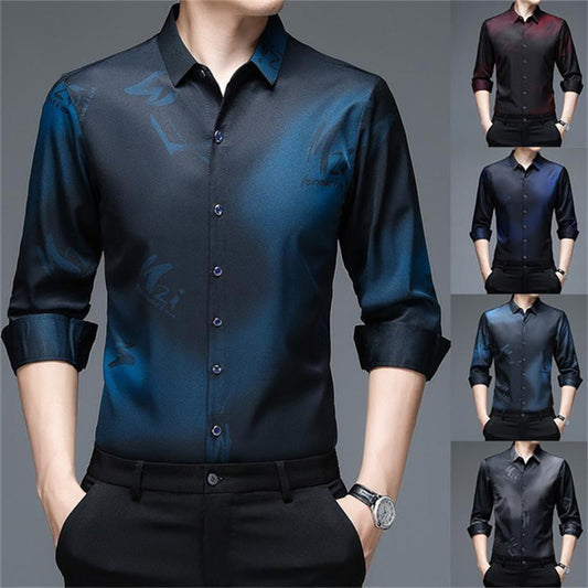 Men's Clothes Autumn Spring Long Sleeve Button Up Shirts